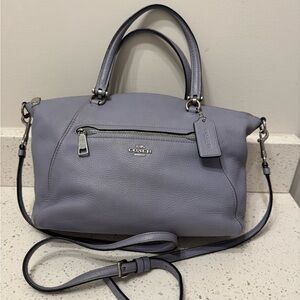 Coach Prairie Satchel Purse Ligh Blue Pebbled Leather